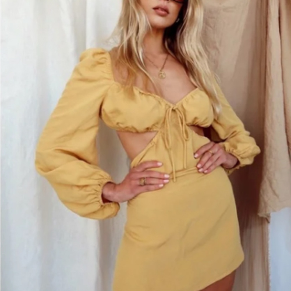 NWT 12th Tribe | Field of Gold Cutout Dress